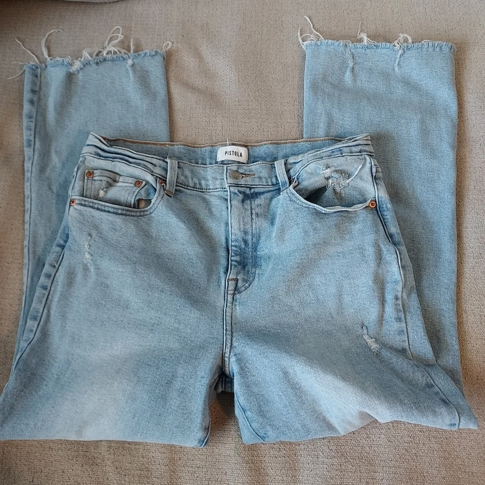 PISTOLA Revolve Lennon High Rise Crop Distressed Jeans - Picture 5 of 10